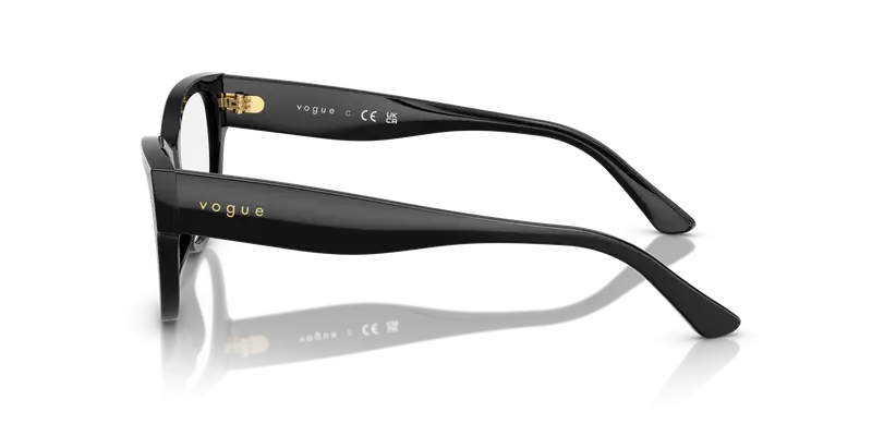 VOGUE EYEWEAR Donna VO5604 W44 Montature da vista Acetato Nero Trasparente Cat Eye Normale miniatura 3