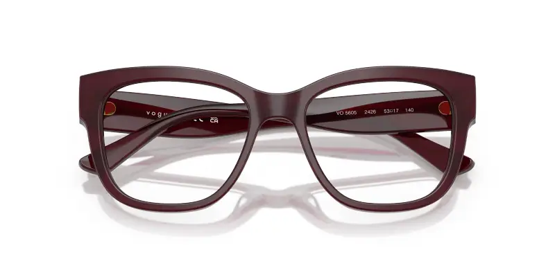 Donna VO5605 2426 Montature da vista Acetato Rosso Trasparente Squadrata Normale miniatura 2