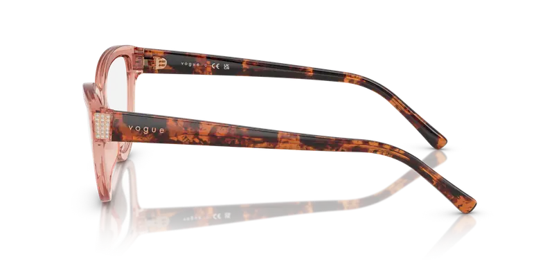 VOGUE EYEWEAR Donna VO5610B 2864 Montature da vista Nylon Rosa Trasparente Cat Eye Normale miniatura 3