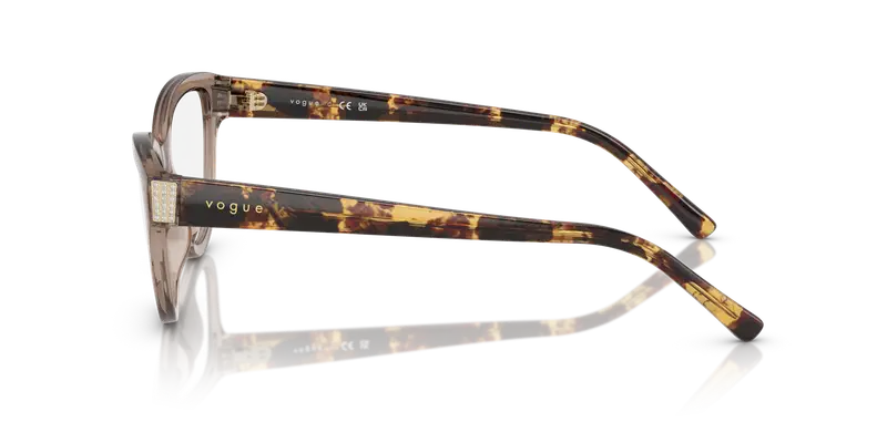 VOGUE EYEWEAR Donna VO5610B 2940 Montature da vista Nylon Marrone Trasparente Cat Eye Normale miniatura 3