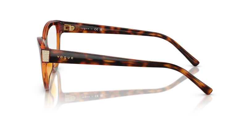 VOGUE EYEWEAR Donna VO5610B W656 Montature da vista Nylon Marrone Trasparente Cat Eye Normale miniatura 3