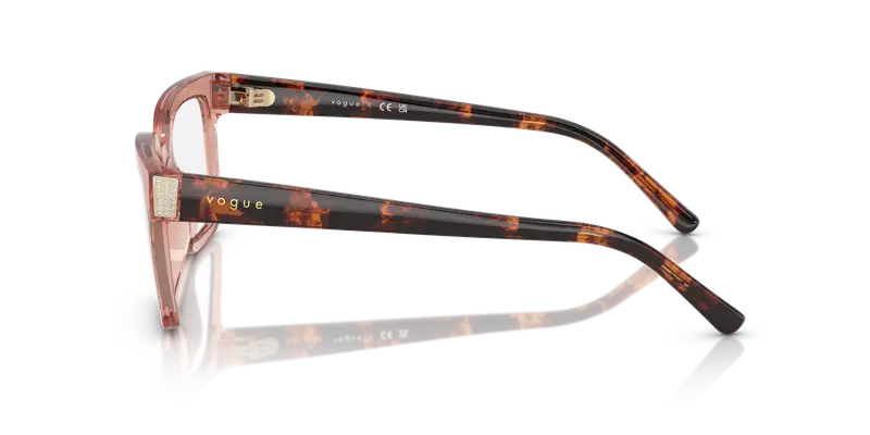 VOGUE EYEWEAR Donna VO5611B 2864 Montature da vista Nylon Rosa Trasparente Pillow Normale miniatura 3