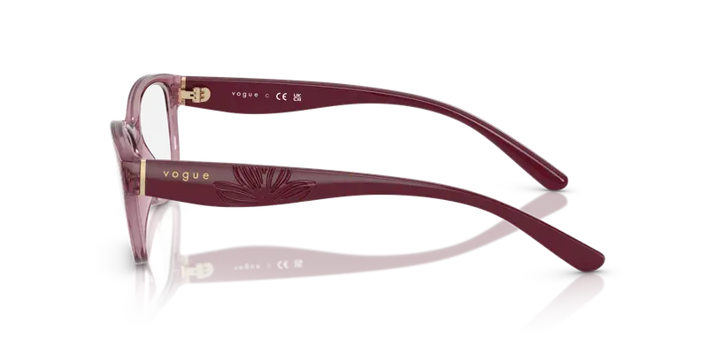 VOGUE EYEWEAR Donna VO5627 3024 Montature da vista Nylon Rosa Trasparente Farfalla Normale miniatura 3