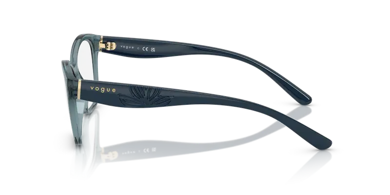 VOGUE EYEWEAR Donna VO5628 3197 Montature da vista Nylon Blu Trasparente Geometrica Normale miniatura 3