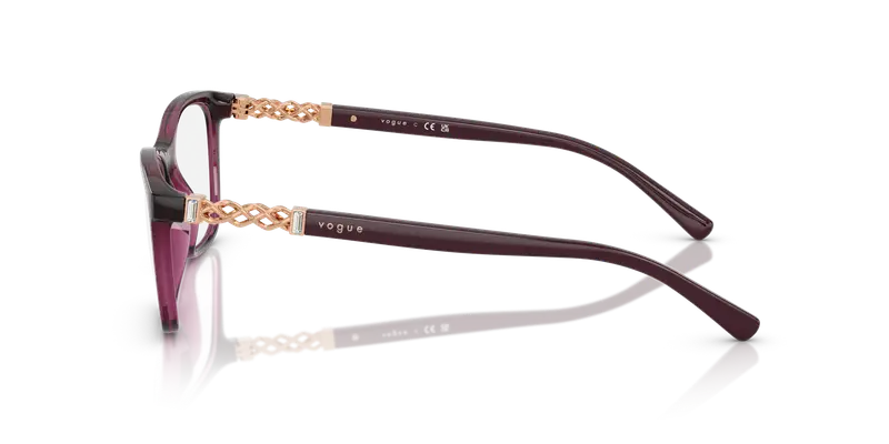 VOGUE EYEWEAR Donna VO5632B 2989 Montature da vista Nylon Viola Trasparente Pillow Normale miniatura 3