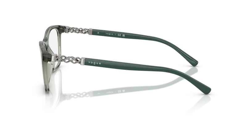 VOGUE EYEWEAR Donna VO5632B 3086 Montature da vista Nylon Verde Trasparente Pillow Normale miniatura 3