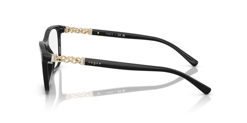 VOGUE EYEWEAR Donna VO5632B W44 Montature da vista Nylon Nero Trasparente Pillow Normale miniatura 3