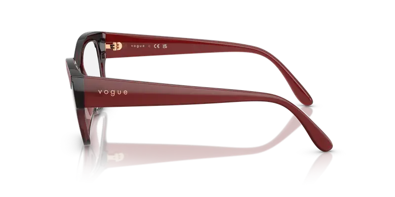 VOGUE EYEWEAR Donna VO5635U 3225 Montature da vista Nylon Rosso Trasparente Pillow Normale miniatura 3