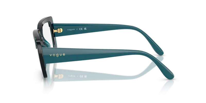 VOGUE EYEWEAR Donna VO5636U 3224 Montature da vista Nylon Blu Trasparente Squadrata Normale miniatura 3