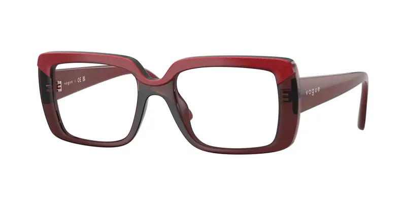VOGUE EYEWEAR Donna VO5636U  3225 Montature da vista Nylon Rosso Trasparente Squadrata Normale