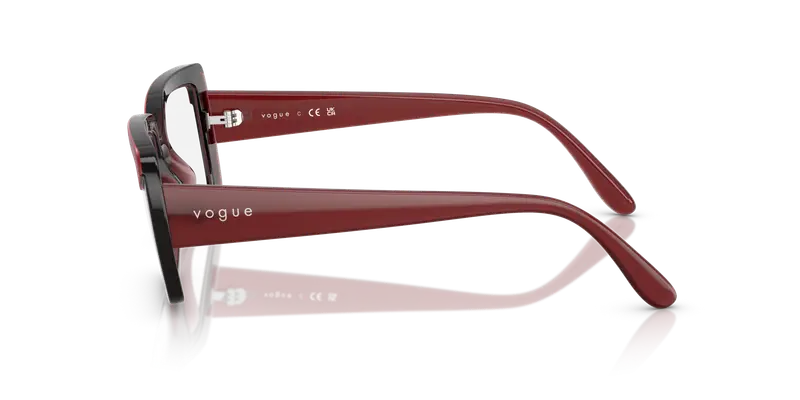 VOGUE EYEWEAR Donna VO5636U 3225 Montature da vista Nylon Rosso Trasparente Squadrata Normale miniatura 3