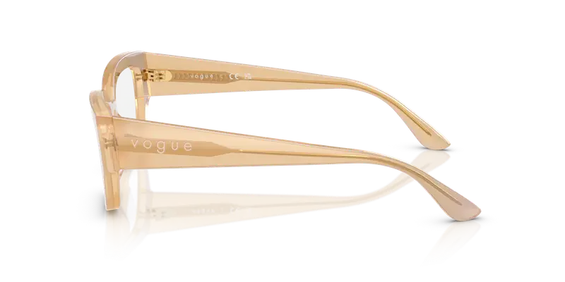 VOGUE EYEWEAR Donna VO5639U 3234 Montature da vista Acetato Marrone Trasparente Pillow Normale miniatura 3