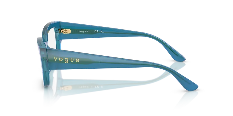 VOGUE EYEWEAR Donna VO5639U 3237 Montature da vista Acetato Blu Trasparente Pillow Normale miniatura 3