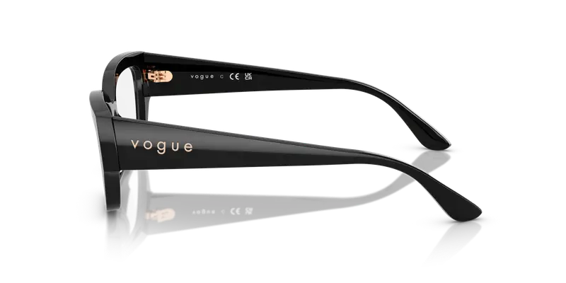 VOGUE EYEWEAR Donna VO5639U W44 Montature da vista Acetato Nero Trasparente Pillow Normale miniatura 3