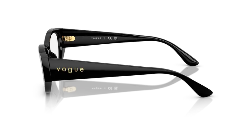 VOGUE EYEWEAR Donna VO5640U W44 Montature da vista Acetato Nero Trasparente Pillow Normale miniatura 3