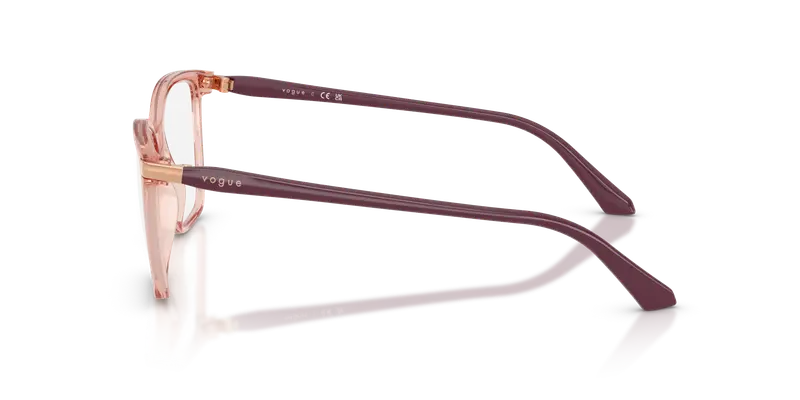 VOGUE EYEWEAR Donna VO5654 2864 Montature da vista Nylon Rosa Trasparente Squadrata Normale miniatura 3