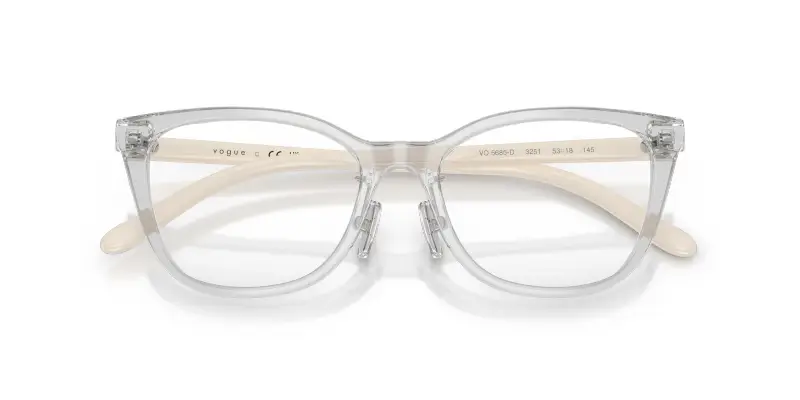 Donna VO5685D 3251 Montature da vista Acetato Grigio Trasparente Cat Eye Normale miniatura 2