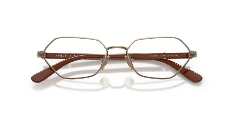 Donna VOGUE EYEWEAR VO4350 5138 Montature da vista Metallo Marrone Trasparente Farfalla Normale miniatura 2