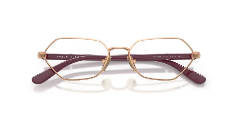 Donna VOGUE EYEWEAR VO4350 5152 Montature da vista Metallo Oro Trasparente Farfalla Normale miniatura 2