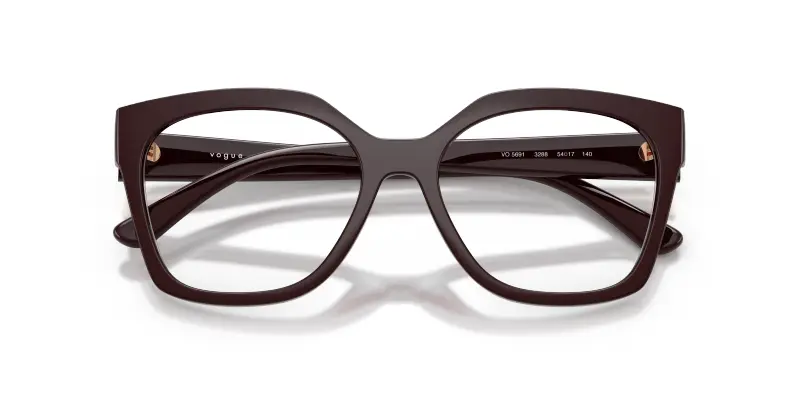 Donna VOGUE EYEWEAR VO5691 3288 Montature da vista Nylon Rosso Trasparente Squadrata Normale miniatura 2