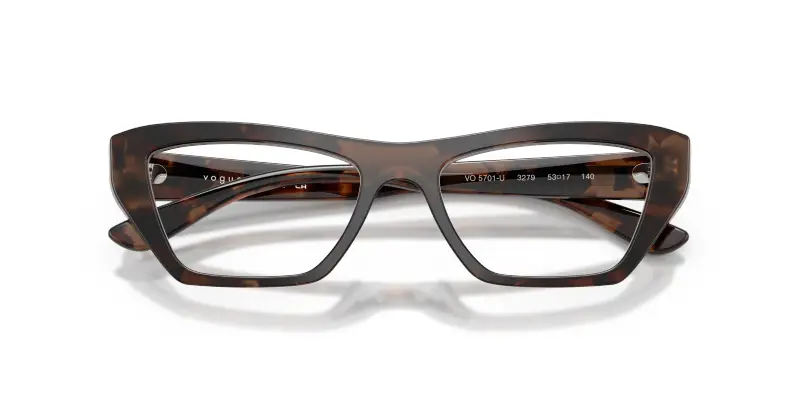 Donna VOGUE EYEWEAR VO5701U 3279 Montature da vista Acetato Marrone Trasparente Cat Eye Normale miniatura 2