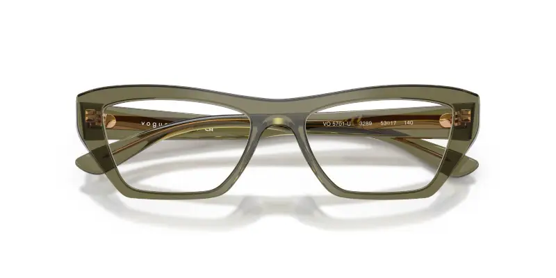 Donna VOGUE EYEWEAR VO5701U 3289 Montature da vista Acetato Verde Trasparente Cat Eye Normale miniatura 2