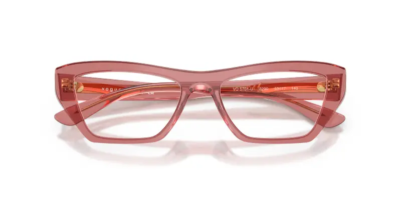 Donna VOGUE EYEWEAR VO5701U 3290 Montature da vista Acetato Rosa Trasparente Cat Eye Normale miniatura 2