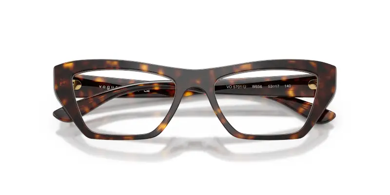 Donna VOGUE EYEWEAR VO5701U W656 Montature da vista Acetato Marrone Trasparente Cat Eye Normale miniatura 2