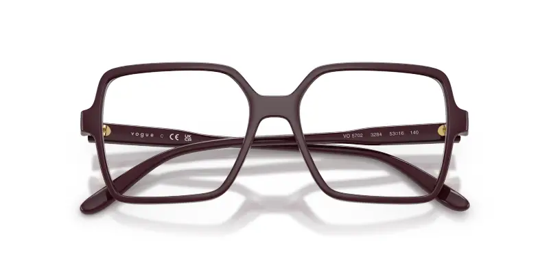 Donna VOGUE EYEWEAR VO5702 3284 Montature da vista Nylon Rosso Trasparente Squadrata Normale miniatura 2