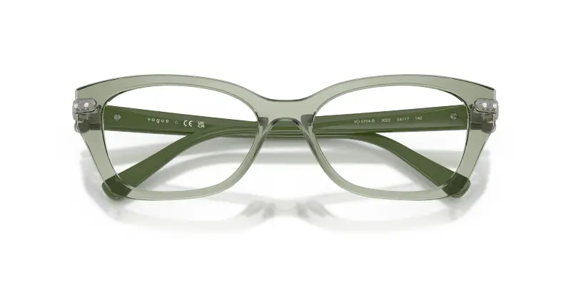 Donna VOGUE EYEWEAR VO5704B 3022 Montature da vista Nylon Verde Trasparente Cat Eye Normale miniatura 2