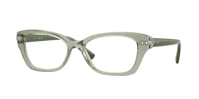 Donna VOGUE EYEWEAR VO5704B 3022 Montature da vista Nylon Verde Trasparente Cat Eye Normale