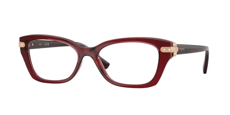 Donna VOGUE EYEWEAR VO5704B 3286 Montature da vista Nylon Rosso Trasparente Cat Eye Normale