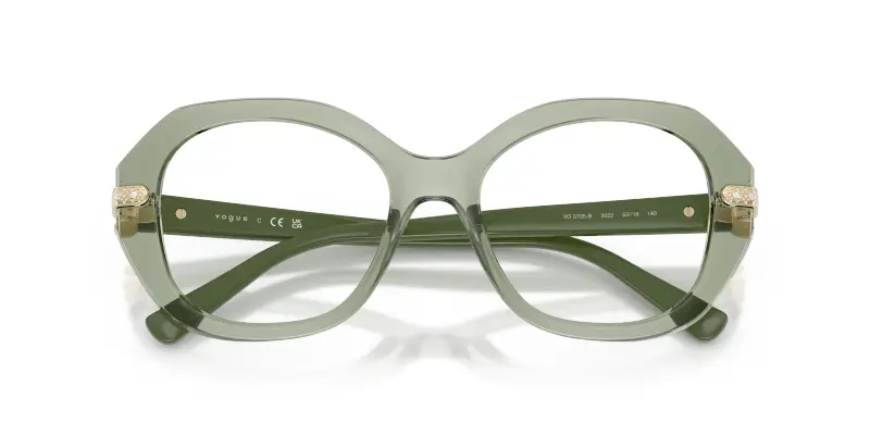 Donna VOGUE EYEWEAR VO5705B 3022 Montature da vista Nylon Verde Trasparente Geometrica Normale miniatura 2