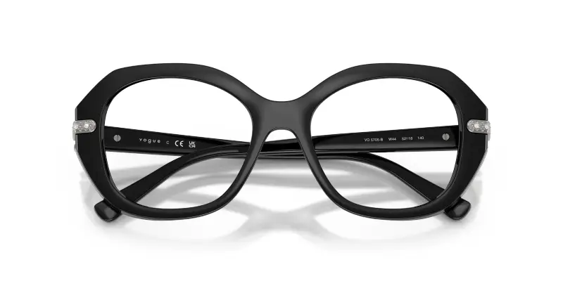 Donna VOGUE EYEWEAR VO5705B W44 Montature da vista Nylon Nero Trasparente Geometrica Normale miniatura 2