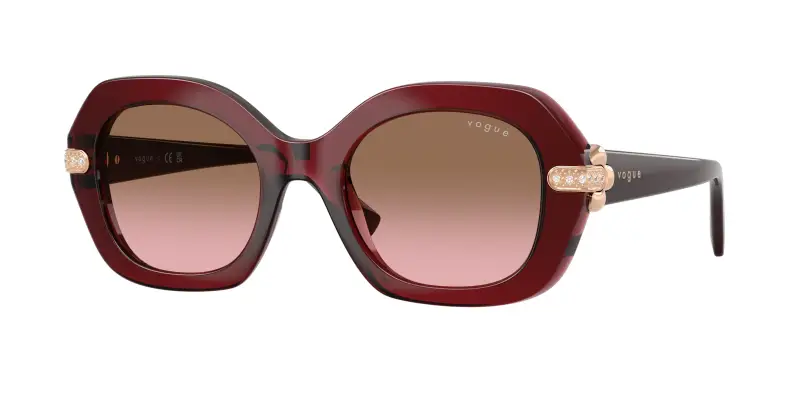 Donna VOGUE EYEWEAR VO5706SB 328614 Occhiali da sole Nylon Rosso Rosa Geometrica Normale Sfumato