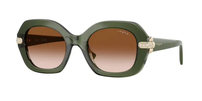 Donna VOGUE EYEWEAR VO5706SB 328713 Occhiali da sole Nylon Verde Marrone Geometrica Normale Sfumato