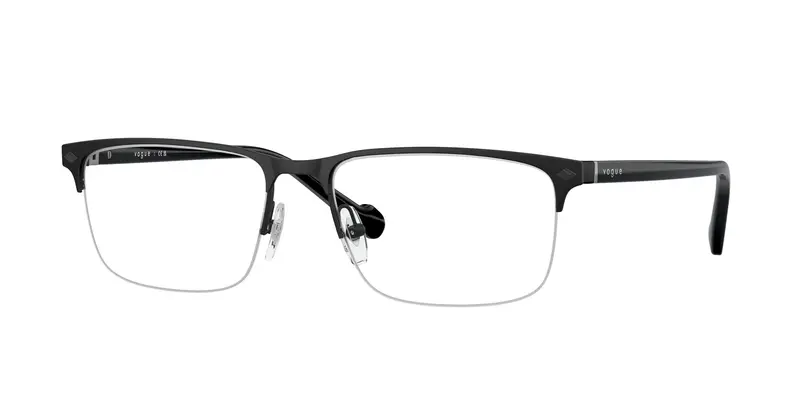VOGUE EYEWEAR Uomo VO4292  352S Montature da vista Metallo Nero Trasparente Squadrata Normale