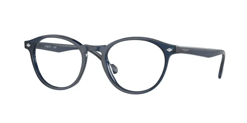 VOGUE EYEWEAR Uomo VO5326  2760 Montature da vista Acetato Blu Trasparente Rotonda Normale
