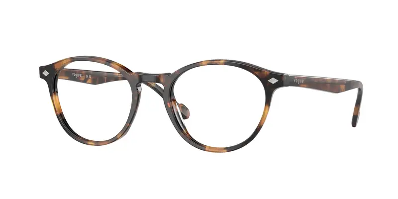 VOGUE EYEWEAR Uomo VO5326  2819 Montature da vista Acetato Tartaruga Trasparente Rotonda Normale