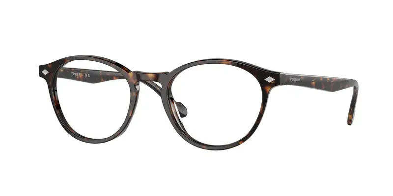 VOGUE EYEWEAR Uomo VO5326  W656 Montature da vista Acetato Marrone Trasparente Rotonda Normale