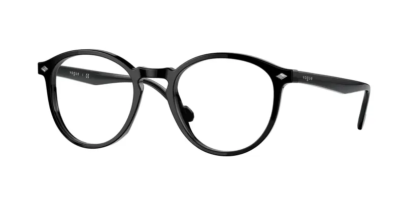 VOGUE EYEWEAR Uomo VO5367  W44 Montature da vista Acetato Nero Trasparente Rotonda Normale