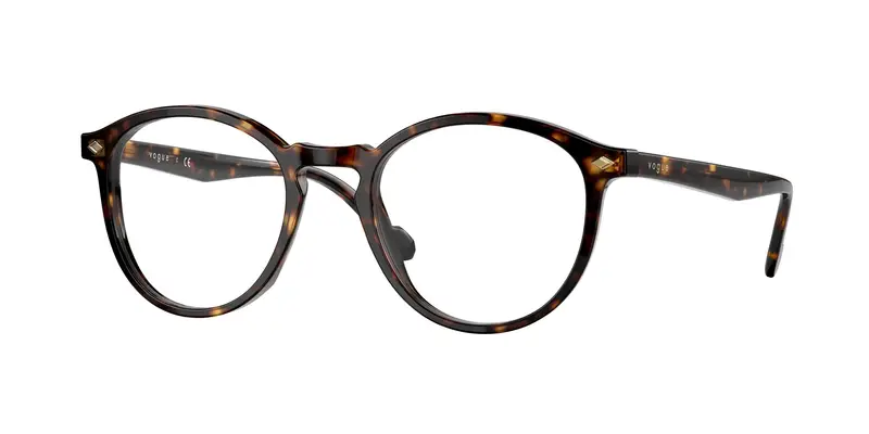VOGUE EYEWEAR Uomo VO5367  W656 Montature da vista Acetato Marrone Trasparente Rotonda Normale