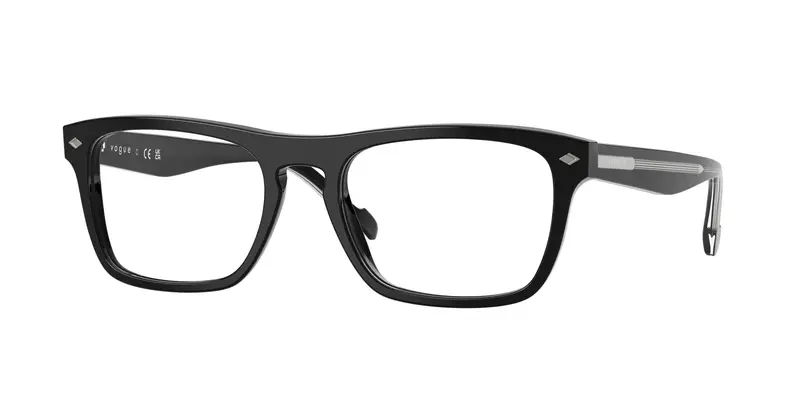 VOGUE EYEWEAR Uomo VO5619  W44 Montature da vista Acetato Nero Trasparente Pillow Normale