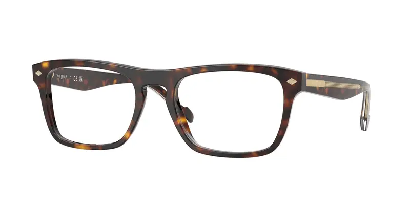 VOGUE EYEWEAR Uomo VO5619  W656 Montature da vista Acetato Marrone Trasparente Pillow Normale