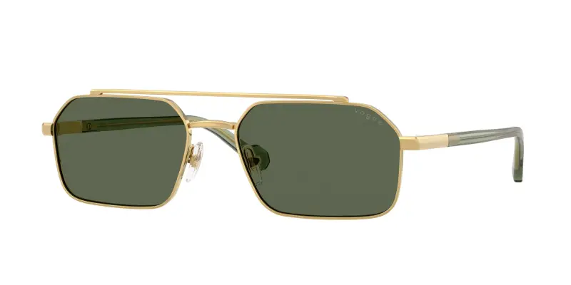 Uomo VOGUE EYEWEAR VO4356S 280/71 Occhiali da sole Metallo Oro Verde Geometrica Normale