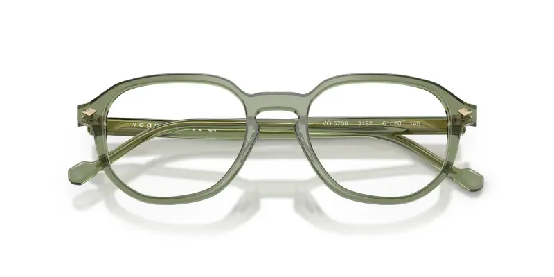 Uomo VOGUE EYEWEAR VO5708 3187 Montature da vista Acetato Verde Trasparente Geometrica Normale miniatura 2