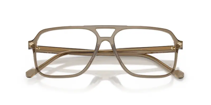 Uomo VOGUE EYEWEAR VO5709 3293 Montature da vista Acetato Marrone Trasparente Pillow Normale miniatura 2