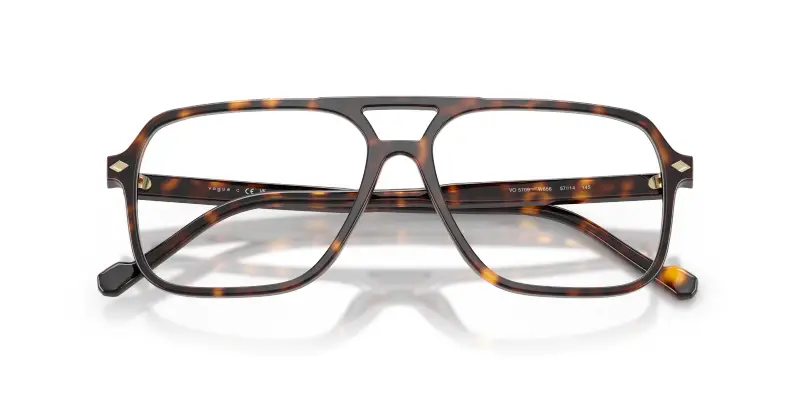 Uomo VOGUE EYEWEAR VO5709 W656 Montature da vista Acetato Marrone Trasparente Pillow Normale miniatura 2