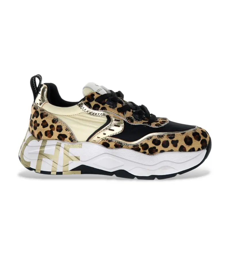 per donna 2017475 Sneakers Club105 in pelle marrone (39), 3 a 5cm, Stringhe, Casual, Animal Print
