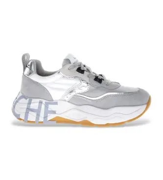 per donna 2017475 Sneakers in pelle grigia Club105 (36), 3 a 5cm, Stringhe, Casual, Grigio